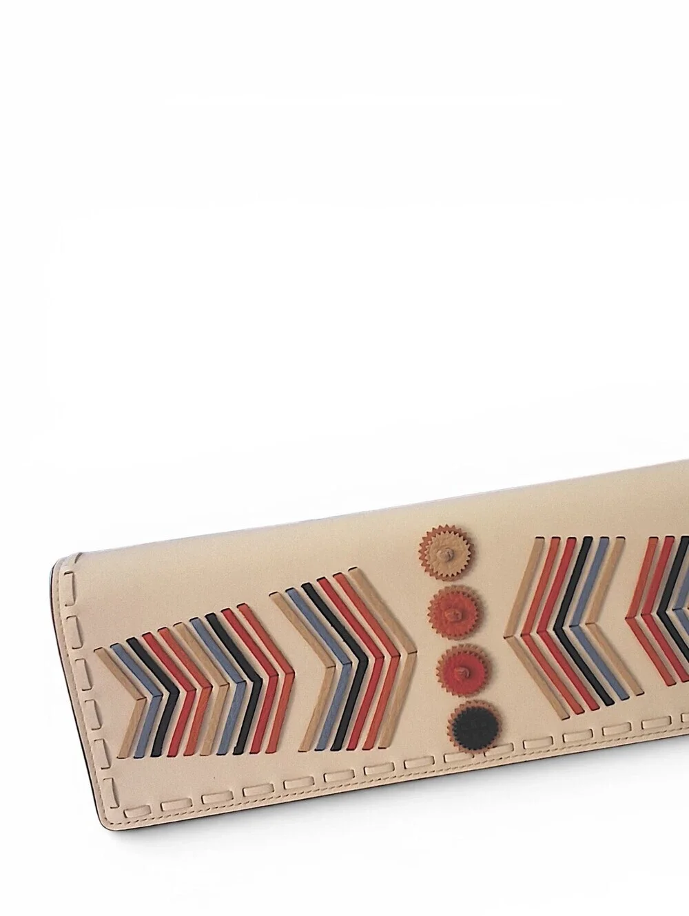Tory Burch Leather Envelope Clutch NWOT Chevron Inlay Dust Bag Included